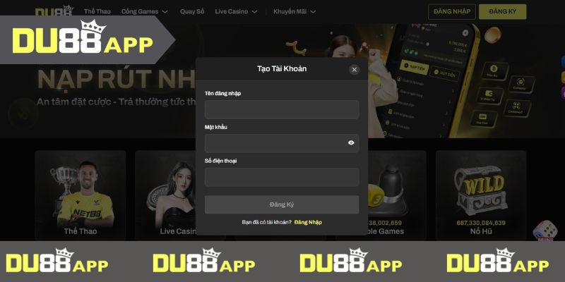 Đăng ký DU88 Cẩm nang đăng ký du88